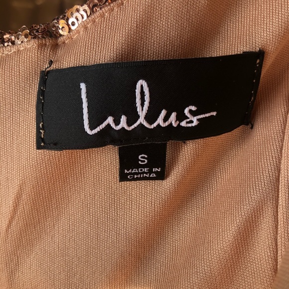 NWT Lulu’s Rose Gold Sequin Dress - Size Small - Picture 9 of 12